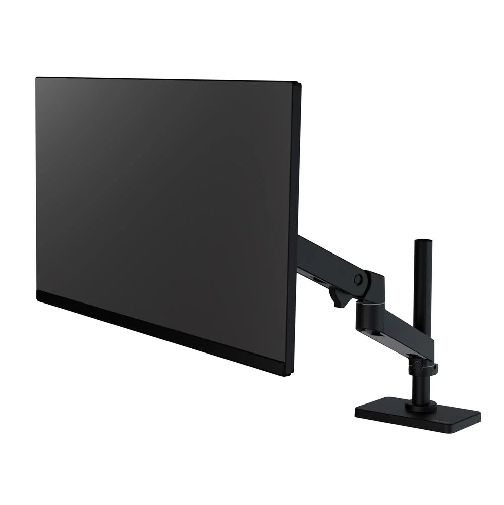 czarne ramię do monitora Ergotron LX Pro Tall Pole, uchwyt na monitor do biurka z prowadzeniem kabli